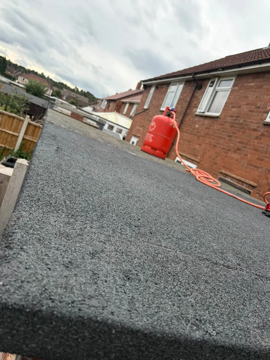 Finished flat roof viewed from above