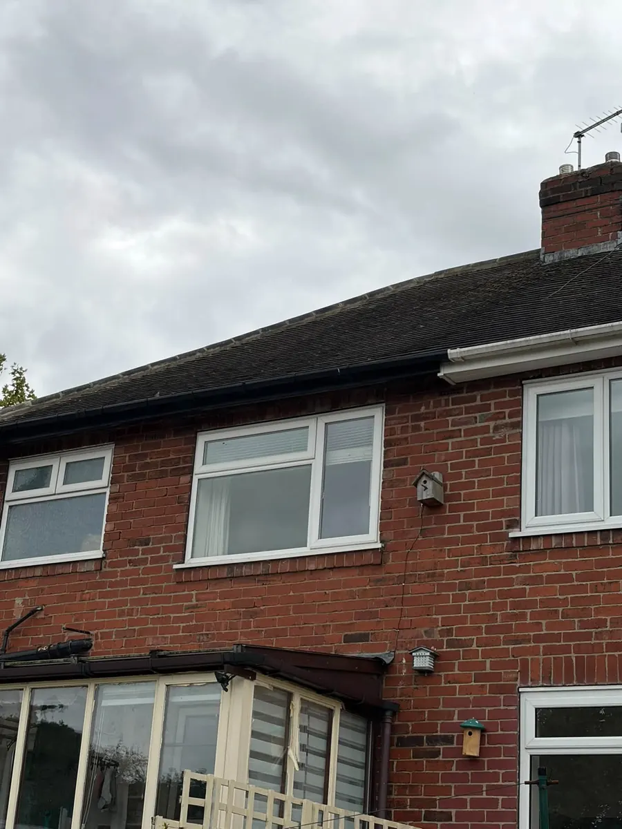 House roof after ridge tile work